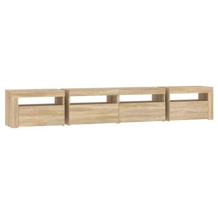 tv-skab med LED-lys 240x35x40 cm sonoma-eg