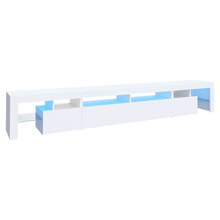 tv-skab med LED-lys 260x36,5x40 cm hvid