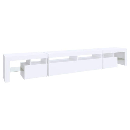 tv-skab med LED-lys 260x36,5x40 cm hvid