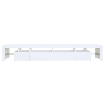 tv-skab med LED-lys 260x36,5x40 cm hvid