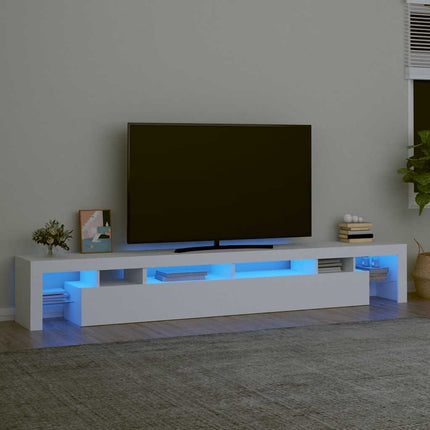 tv-skab med LED-lys 260x36,5x40 cm hvid