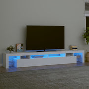 tv-skab med LED-lys 260x36,5x40 cm hvid