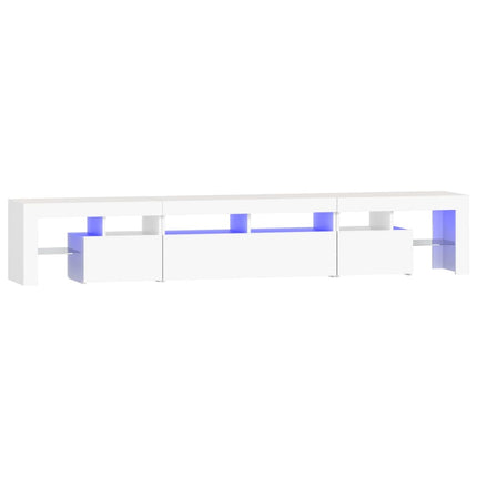 tv-skab med LED-lys 230x36,5x40 cm hvid