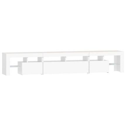 tv-skab med LED-lys 230x36,5x40 cm hvid