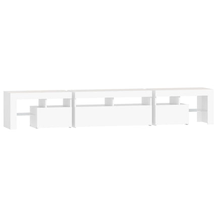 tv-skab med LED-lys 230x36,5x40 cm hvid