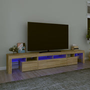 tv-skab med LED-lys 230x36,5x40 cm sonoma-eg