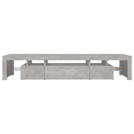 sengebord med LED-lys 215x36,5x40 cm betongrå