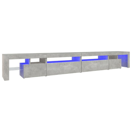 tv-bord med LED-lys 290x36,5x40 cm betongrå