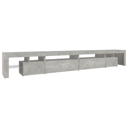 tv-bord med LED-lys 290x36,5x40 cm betongrå