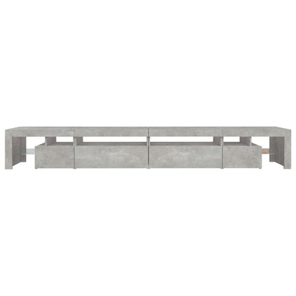 tv-bord med LED-lys 290x36,5x40 cm betongrå