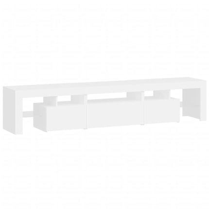 tv-skab med LED-lys 200x36,5x40 cm hvid