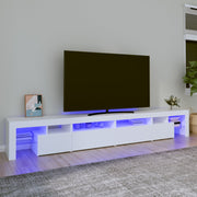 tv-skab med LED-lys 260x36,5x40 cm hvid