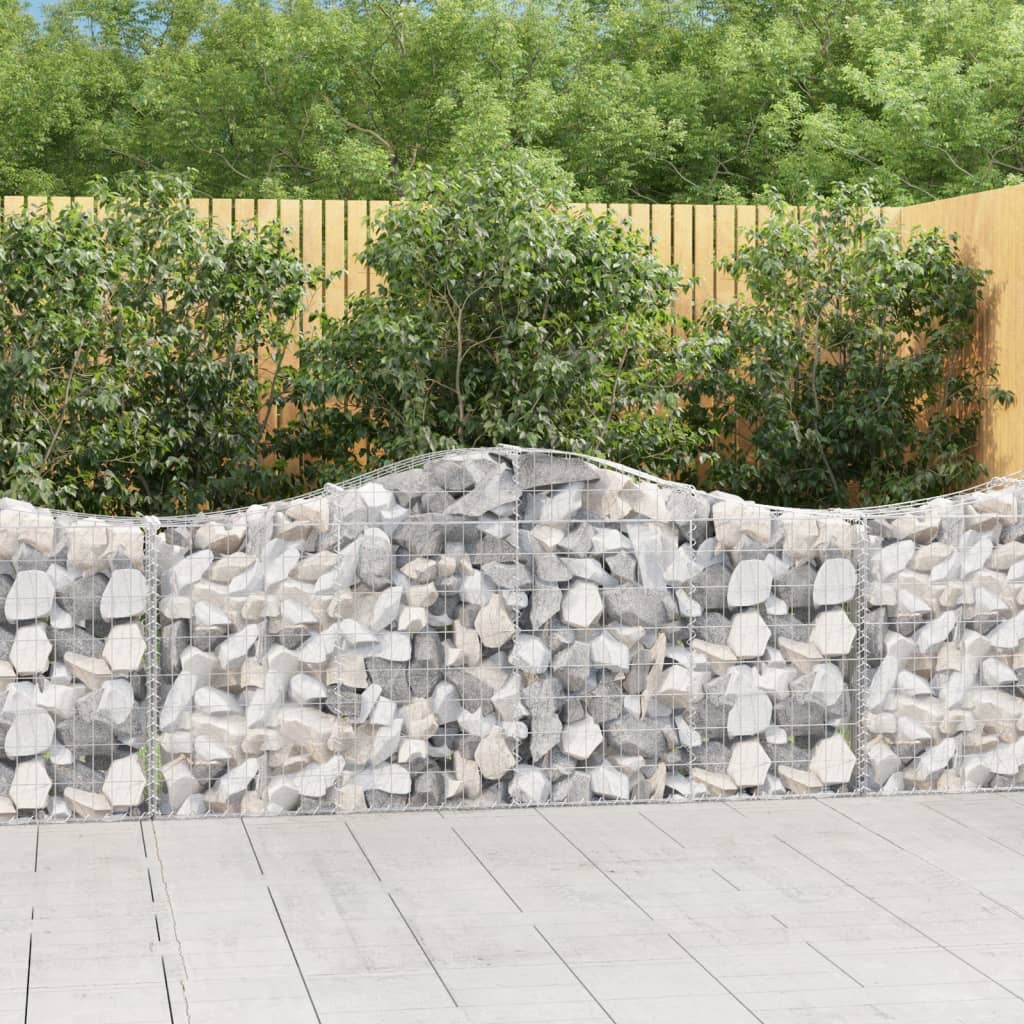buet gabionkurv 200x30x80/100 cm galvaniseret jern billede