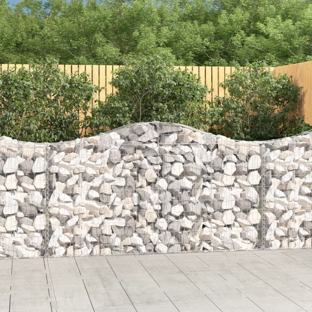 buet gabionkurv 200x30x100/120 cm galvaniseret jern billede