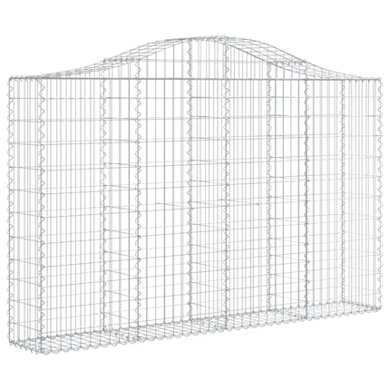 buet gabionkurv 200x30x120/140 cm galvaniseret jern