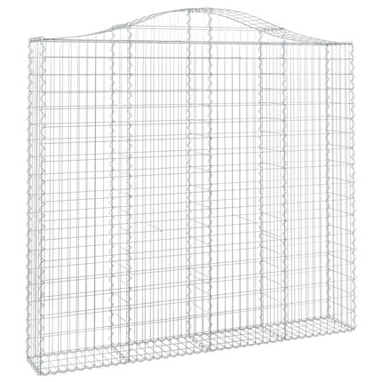 buet gabionkurv 200x30x180/200 cm galvaniseret jern