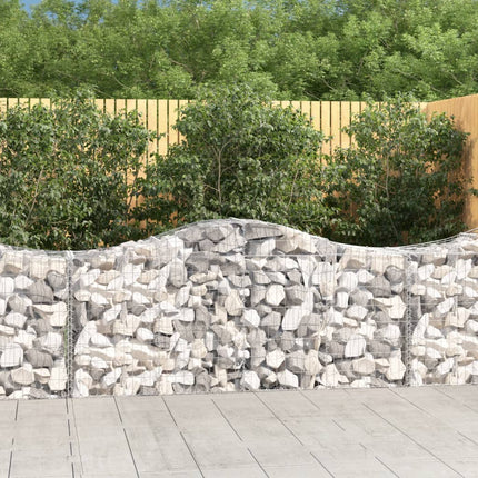 buet gabionkurv 200x50x80/100 cm galvaniseret jern