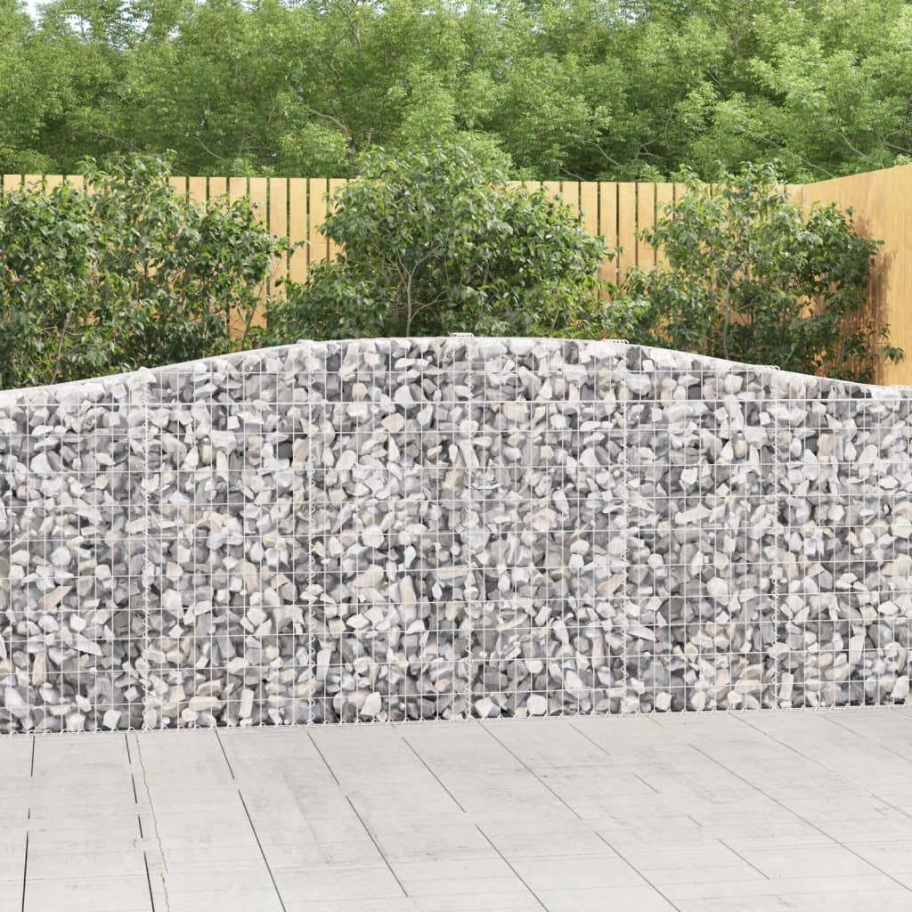 buet gabionkurv 400x30x100/120 cm galvaniseret jern billede