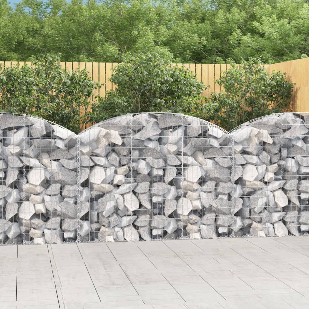 buet gabionkurv 150x30x100/120 cm galvaniseret jern billede