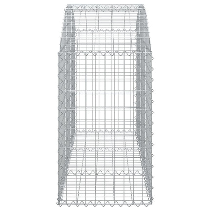 buet gabionkurv 150x50x80/100 cm galvaniseret jern