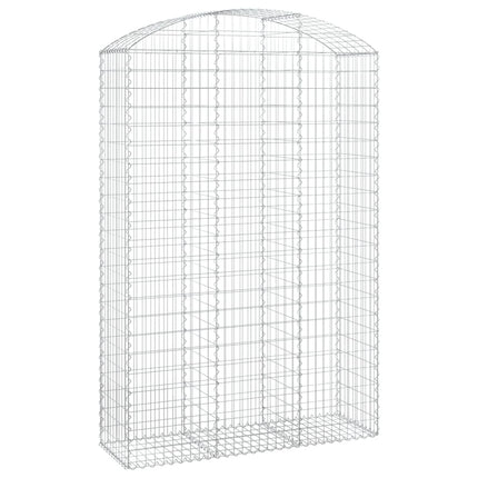 buet gabionkurv 150x50x220/240 cm galvaniseret jern