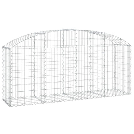 buet gabionkurv 200x50x80/100 cm galvaniseret jern