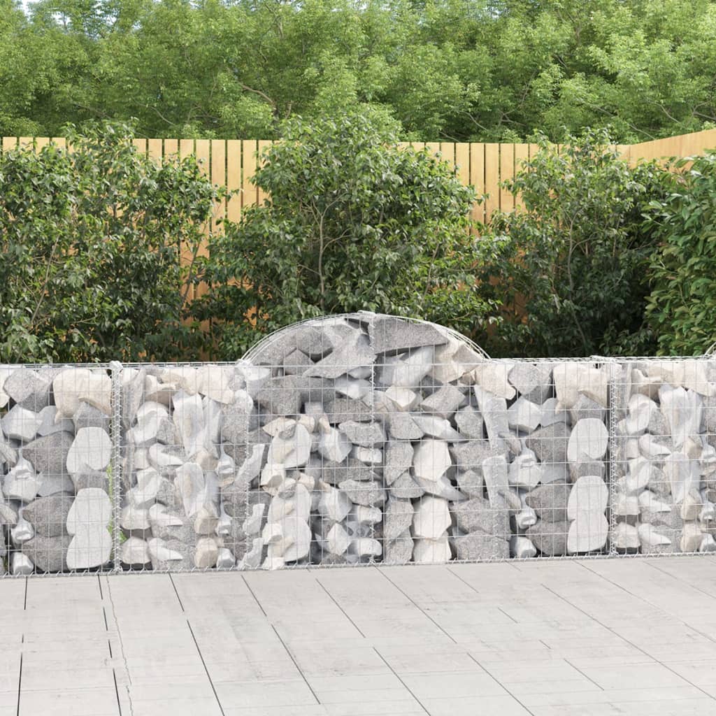buet gabionkurv 200x30x80/100 cm galvaniseret jern billede