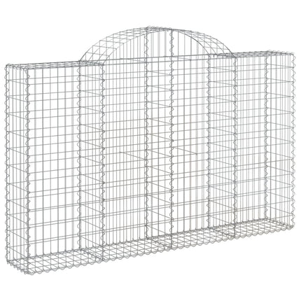 buet gabionkurv 200x30x120/140 cm galvaniseret jern