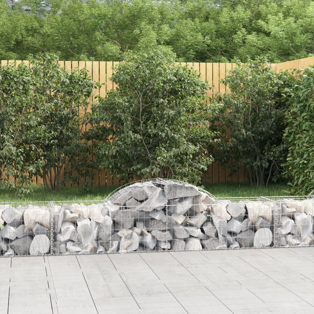 buet gabionkurv 200x50x40/60 cm galvaniseret jern billede