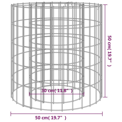 gabion-bålkurv Ø 50 cm galvaniseret jern