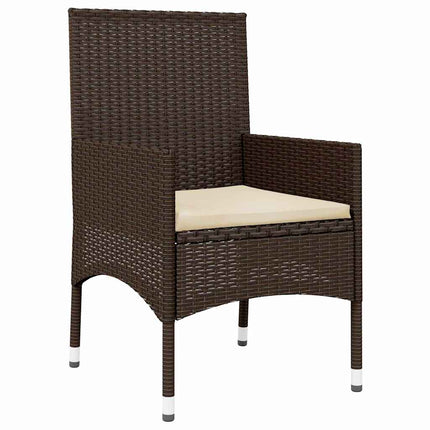 loungesæt til haven 4 dele med hynder polyrattan brun