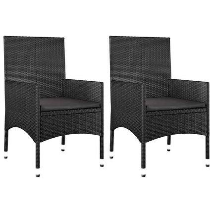 loungesæt til haven 4 dele med hynder polyrattan sort