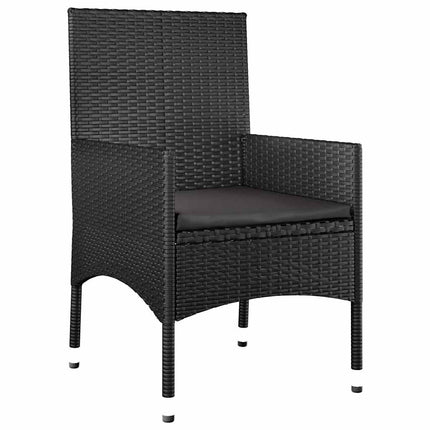 loungesæt til haven 4 dele med hynder polyrattan sort