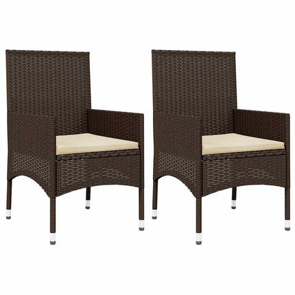loungesæt til haven 4 dele med hynder polyrattan brun