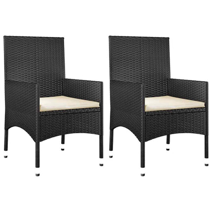 loungesæt til haven 4 dele med hynder polyrattan sort
