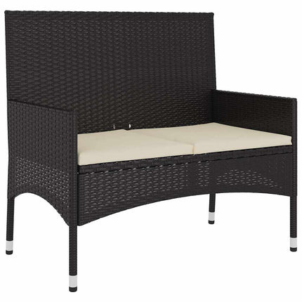 loungesæt til haven 6 dele med hynder polyrattan sort