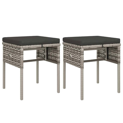 loungesæt til haven 6 dele med hynder polyrattan grå