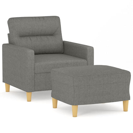 sofastol med fodskammel 60 cm stof Mørkegrå