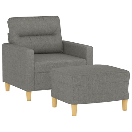 sofastol med fodskammel 60 cm stof Mørkegrå