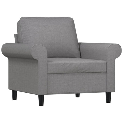sofastol med fodskammel 60 cm stof lysegrå