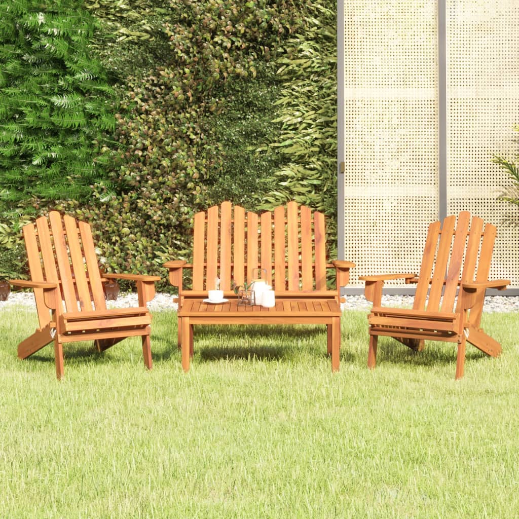 Adirondack-loungest til haven 4 dele massivt akacietr