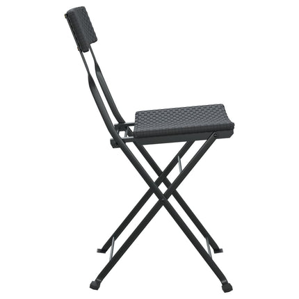 foldbare bistrostole 4 stk. polyrattan og stål sort