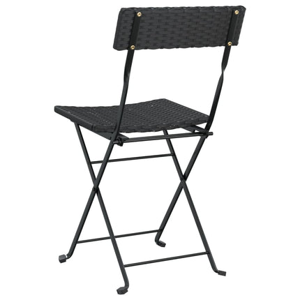 foldbare bistrostole 4 stk. polyrattan og stål sort
