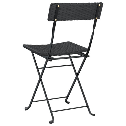 foldbare bistrostole 6 stk. polyrattan og stål sort