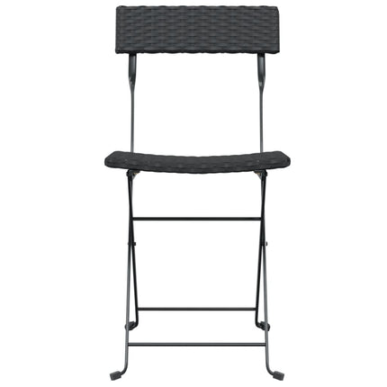 foldbare bistrostole 8 stk. polyrattan og stål sort