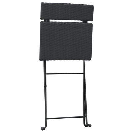 foldbare bistrostole 8 stk. polyrattan og stål sort