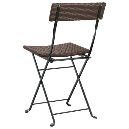 foldbare bistrostole 4 stk. polyrattan og stål brun