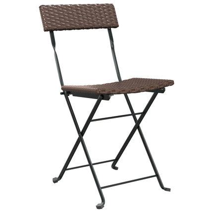 foldbare bistrostole 6 stk. polyrattan og stål brun