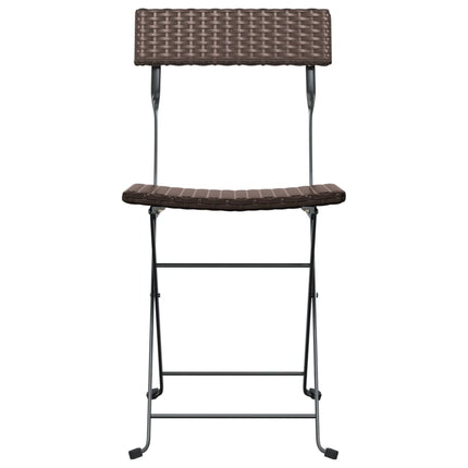 foldbare bistrostole 8 stk. polyrattan og stål brun
