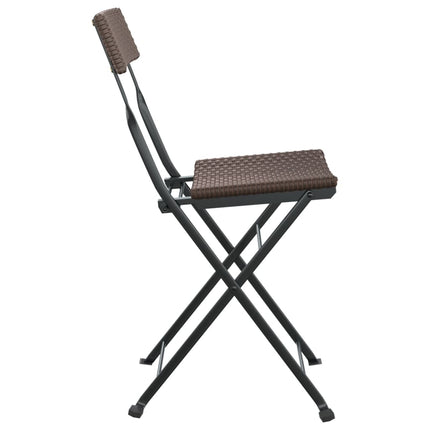 foldbare bistrostole 8 stk. polyrattan og stål brun